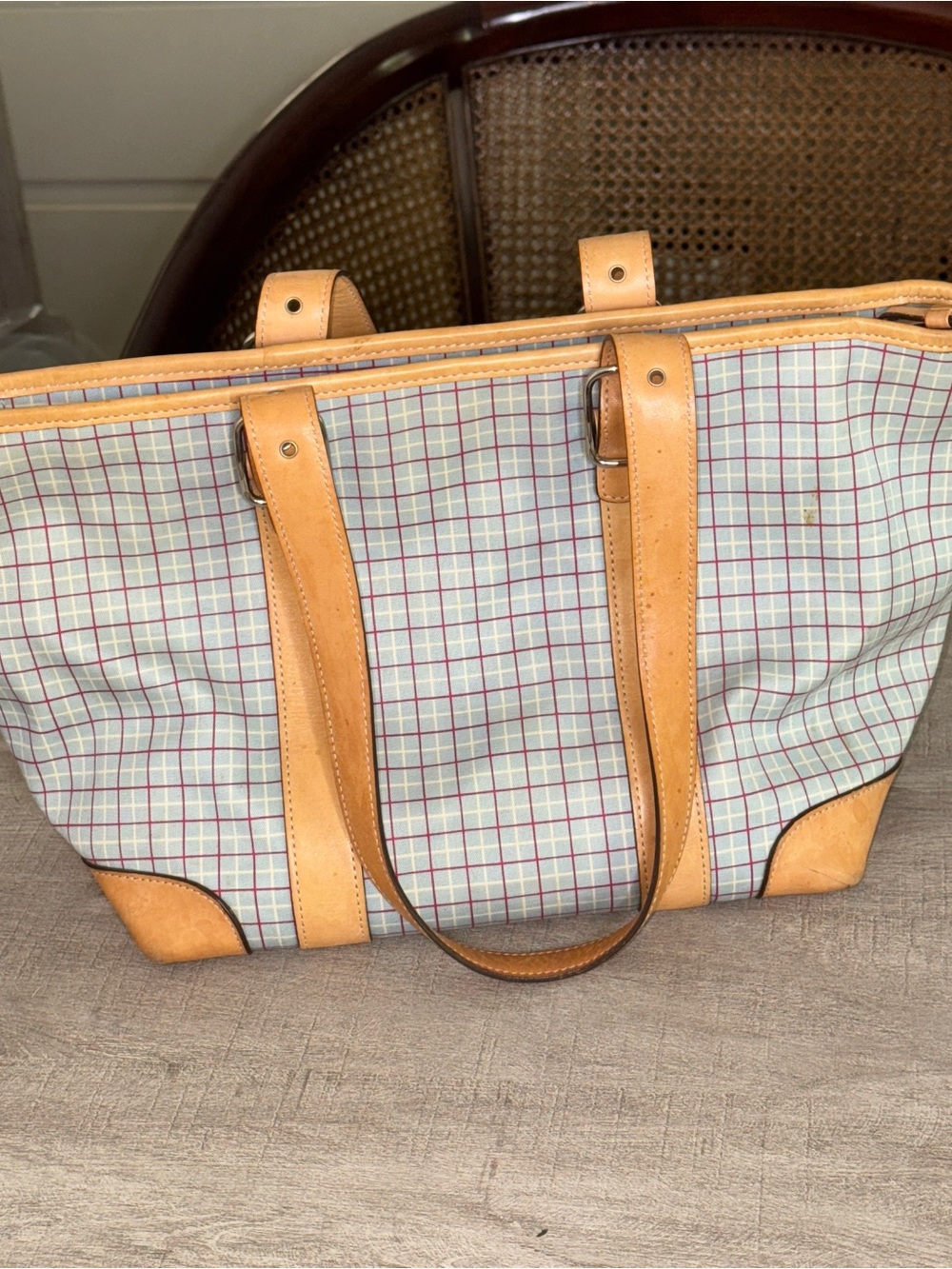 Coach Rare Vintage Hampton Satchel Plaid Handbag Purse Bag Tote A3J-7579 - Picture 4 of 11